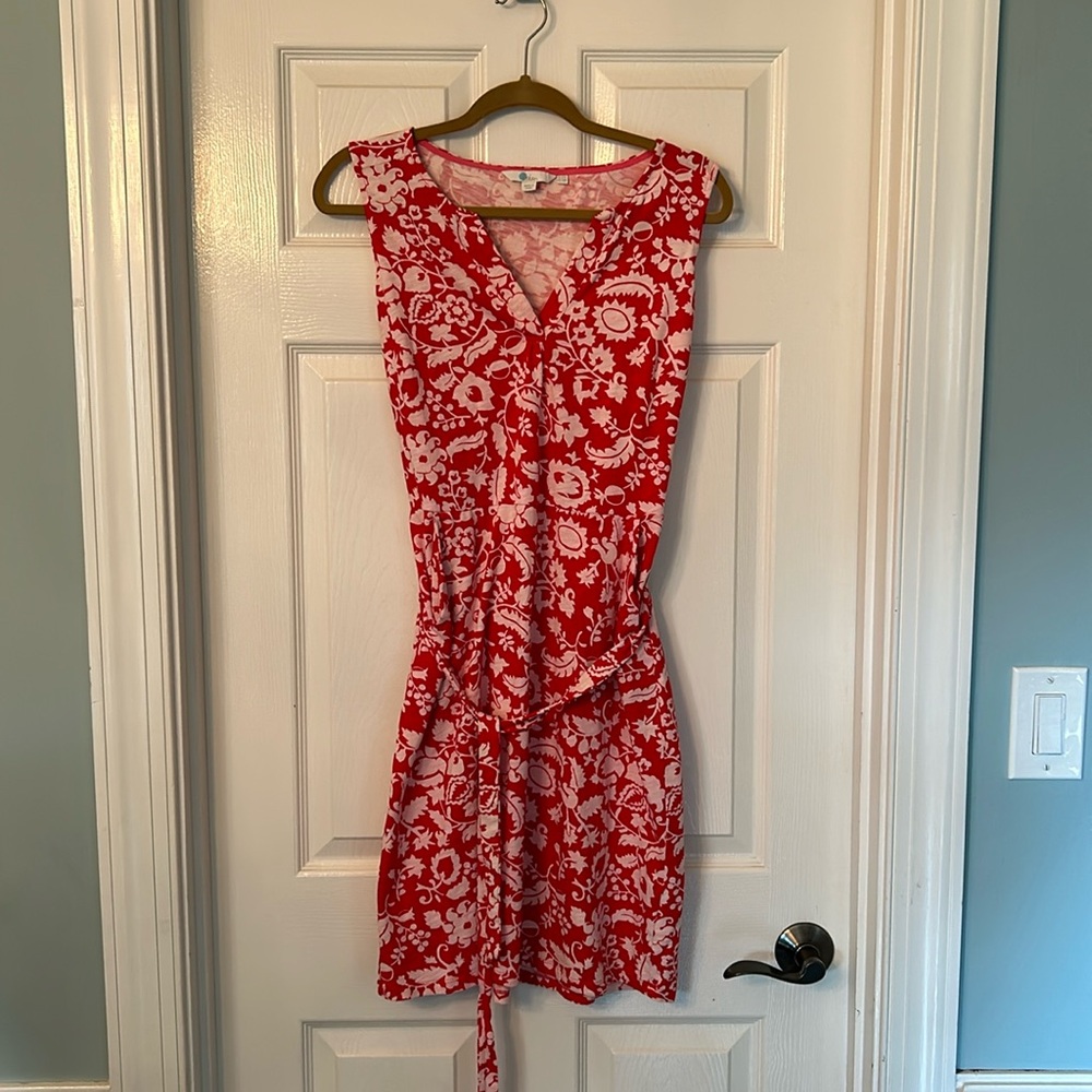 Boden Women’s Cap Sleeve Mini Dress US 10R Red & White